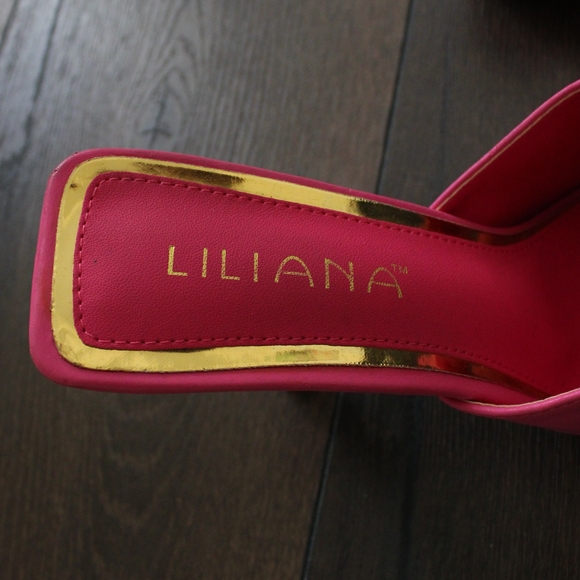 Liliana Hot Pink Knotted Stiletto Mules - Picture 8 of 8